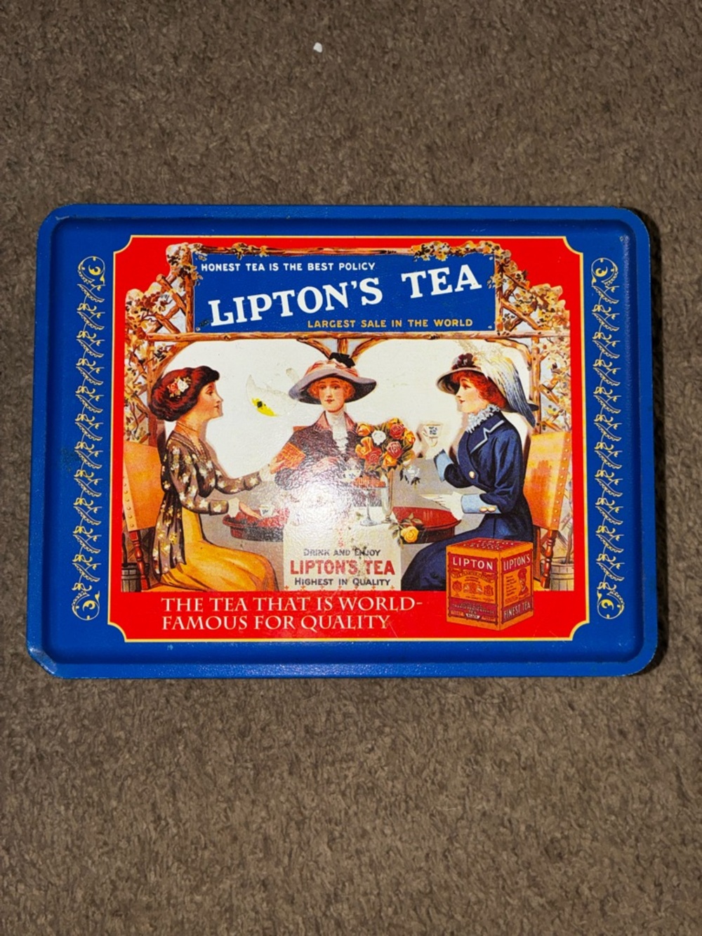 Lipton's Tea Vintage Tin - Blue and Red